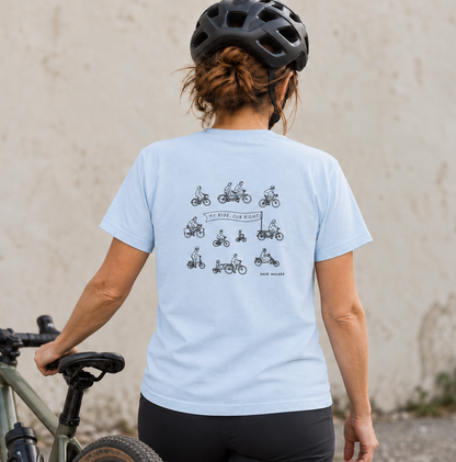 'My ride. Our right' Short sleeve t-shirt - light blue