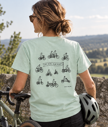 'My ride. Our right' short sleeve t-shirt - mint